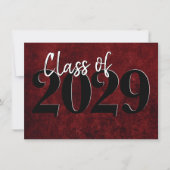 Velvet Grad | Ruby Red Crimson Jewel Tone Grunge Einladung (Vorderseite)