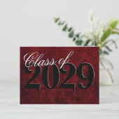 Velvet Grad | Ruby Red Crimson Jewel Tone Grunge Einladung (Stehend Vorderseite)