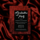 Velvet Grad | Ruby Red Jewel Tone Graduation Party Einladung