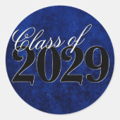 Velvet Grad | Sapphire Blue Dark Jewel Tone Grunge Runder Aufkleber (Vorderseite)