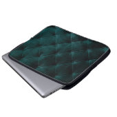 Velvet Green: Malachite Textile Elegance Laptopschutzhülle (Vorne Knopf)