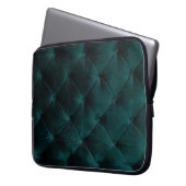 Velvet Green: Malachite Textile Elegance Laptopschutzhülle (Vorderseite Links)