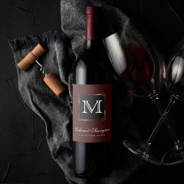 Velvet Henna Grunge | Deep Crimson Red Custom Weinetikett