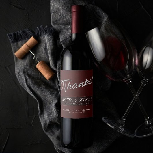 Velvet Henna Grunge | Deep Crimson Red Danke Weinetikett