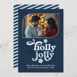 Velvet Ice Modern Blue Christmas Photo Feiertagskarte