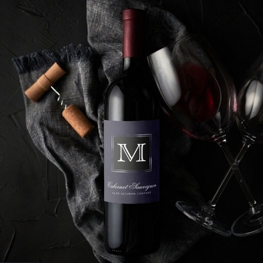 Velvet Indigo Grunge | Deep Midnight Lila Custom Weinetikett