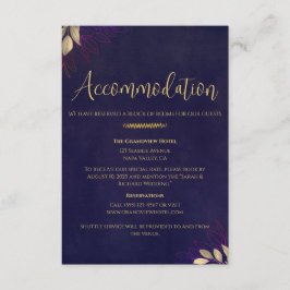 Velvet Luxe Hochzeitsunterkunft & Details Begleitkarte