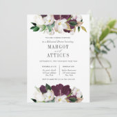 Velvet Magnolia Blume Hochzeit Probe Dinner Einladung (Stehend Vorderseite)