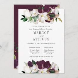 Velvet Magnolia Blume Hochzeit Probe Dinner Einladung