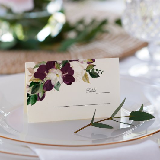 Velvet Magnolia Blume Monogramm Hochzeit Visitenkarten