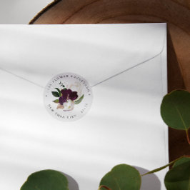 Velvet Magnolia Bouquet Botanische Rücksendeadress Runder Aufkleber