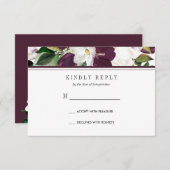Velvet Magnolia Floral Wedding RSVP - Option (Vorne/Hinten)