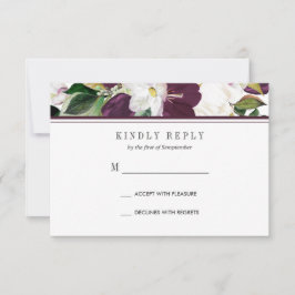 Velvet Magnolia Floral Wedding RSVP - Option