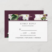 Velvet Magnolia Floral Wedding RSVP - Option (Vorne/Hinten)