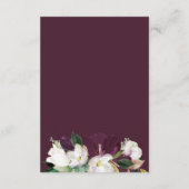 Velvet Magnolia Moderne klassische Hochzeitsdetail Begleitkarte (Rückseite)
