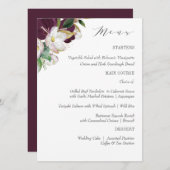 Velvet Magnolia Typografie Hochzeit oder Abendesse Menükarte (Vorne/Hinten)