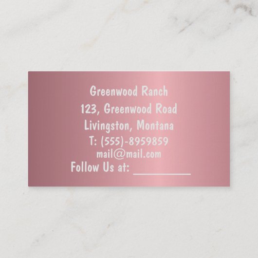 Velvet Metallic Girl mit Ross Blau Glitzer Visitenkarte (Rückseite)