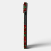 Velvet-Muster in Rot und Grün mit Anfangsbuchstabe Case-Mate iPhone Hülle (Rückseite / Links)