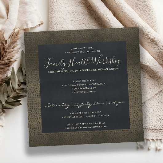 VELVET NAVY IMITATS COPPER MOSAIC DOTS WORKSHOP ER EINLADUNG