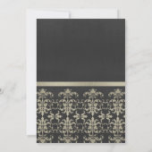 VELVET NAVY SILVER DAMASK GRAND ÖFFNUNGSZEREMONIE EINLADUNG (Rückseite)