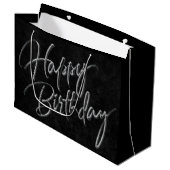 Velvet Onyx Grunge | Vampy Black Happy Birthday Große Geschenktüte (Vorderseite Schrägansicht)