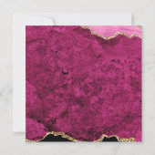 Velvet Pink Magenta Gold Agate Geode Script Square Mitteilungskarte (Rückseite)
