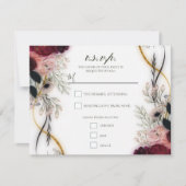 Velvet Plum Garden Floral Greenery Wedding  Einladung (Vorderseite)