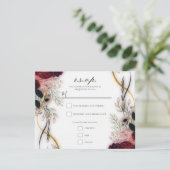 Velvet Plum Garden Floral Greenery Wedding  Einladung (Stehend Vorderseite)