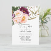 Velvet Plum & Peach Baby oder Brautparty per Post Einladung (Stehend Vorderseite)