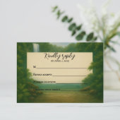 Velvet Rapids Wedding RSVP Card (Stehend Vorderseite)