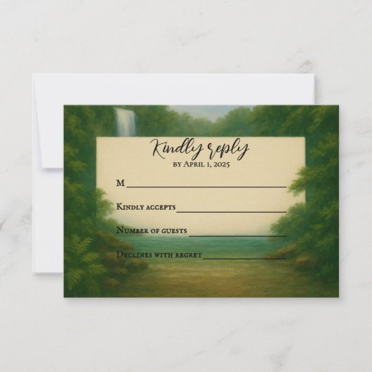 Velvet Rapids Wedding RSVP Card Karte (Vorderseite)