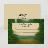 Velvet Rapids Wedding RSVP Card Karte (Vorne/Hinten)