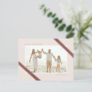 Velvet Ribbon betont Weihnachtsdesign des Fotos Postkarte