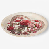 "Velvet Rose Charm" Pappteller (Schrägansicht)