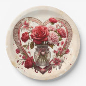 "Velvet Rose Charm" Pappteller (Vorderseite)