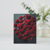 Velvet rote Herzen, Postkreuz Postkarte (Stehend Vorderseite)