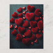 Velvet rote Herzen, Postkreuz Postkarte (Vorderseite)