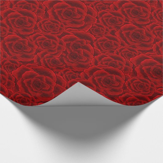 Velvet-rote Rosen Geschenkpapier (Ecke)