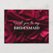 Velvet Rote Seide wirst du meine Bridmaid Postkart Postkarte (Vorderseite)