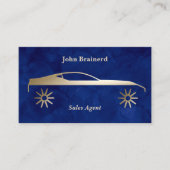 Velvet Royal Blue and Gold Auto Business Card Visitenkarte (Vorderseite)