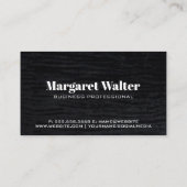 Velvet Schwarz mit Monogram Square Business Card Visitenkarte (Rückseite)