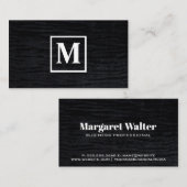 Velvet Schwarz mit Monogram Square Business Card Visitenkarte (Vorne/Hinten)