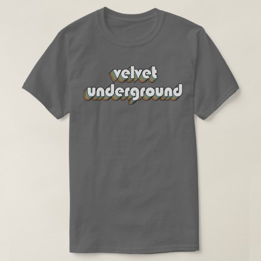 Velvet Untergrund Retro Rainbow Typografie verblas T-Shirt (Design vorne)