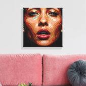 Velvet Verzerrung gesteppte Canvas Print Leinwanddruck (Insitu (Wohnzimmer))