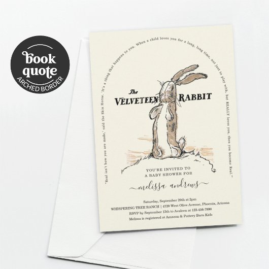 Velveteen Rabbit Babydusche Einladung