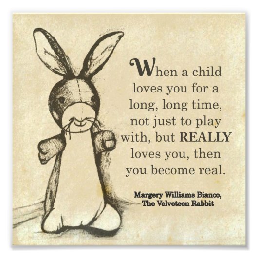 Velveteen Rabbit Book Quote Wall Art Fotodruck (Vorne)