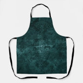 Velvety Aquamarin Damask | Dunkelgrüne Grunge Flor Schürze (Vorderseite)