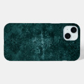 Velvety Aquamarin Damask | Dunkelgrüner Grunge Bar Case-Mate iPhone Hülle (Rückseite (Horizontal))