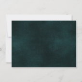 Velvety Aquamarin Damask | Dunkelgrüner Grunge Bar Einladung (Rückseite)