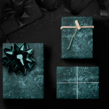 Velvety Aquamarin Damask | Dunkelgrüner Grunge Bar